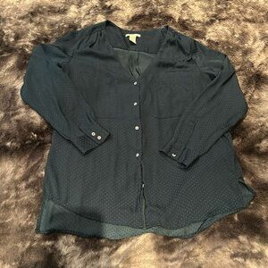 H&M Blue/Green Button Down Shirt - 6